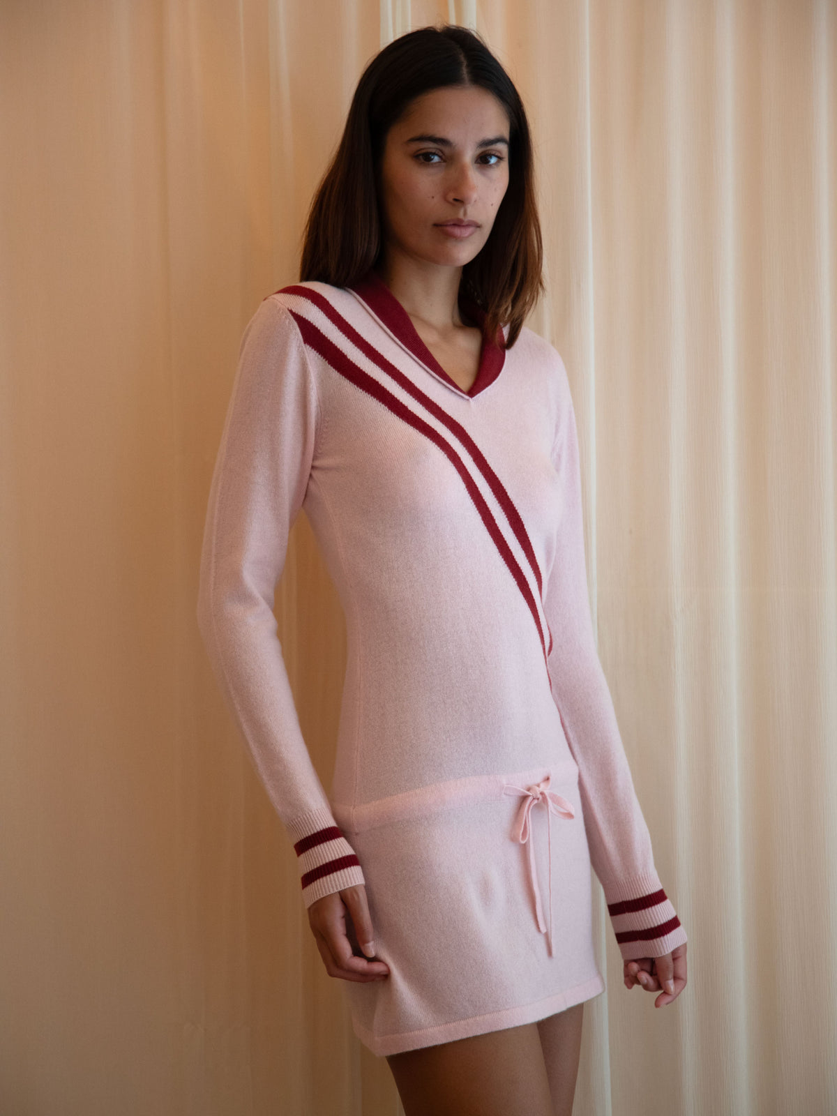 RALEIGH DRESS IN BABY PINK & LIPSTICK