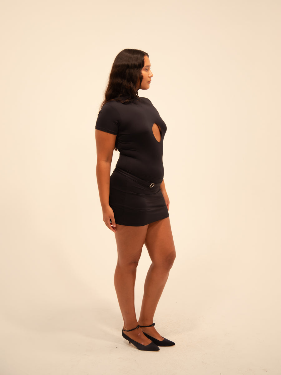 ミニスカート YOUHEE TRIMMING RIBBON MINI SKIRT BLACK YOUHEE TRIMMING RIBBON MINI SKIRT 4BTR961
