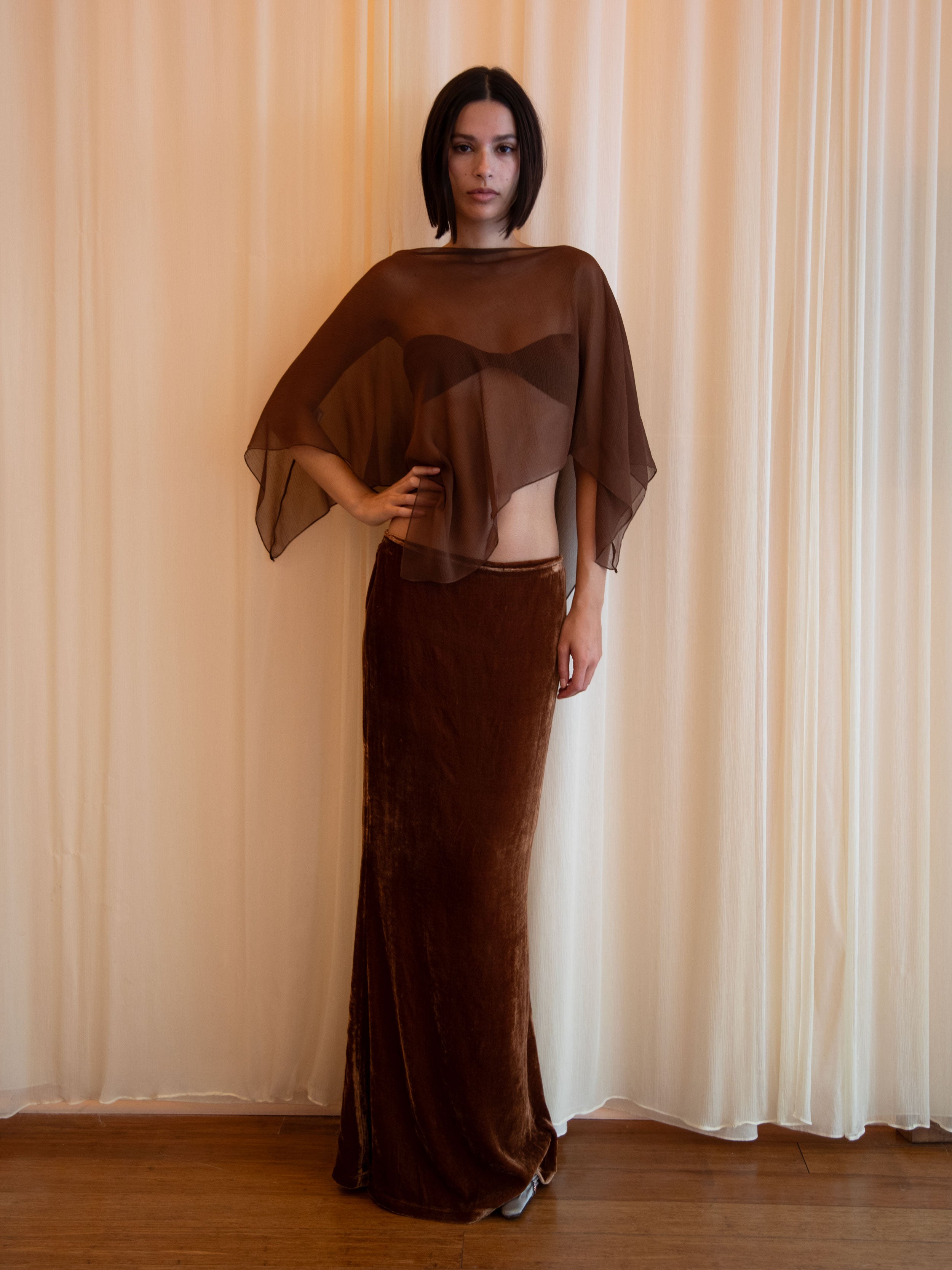 HONEYCRISP PONCHO SET IN COCOA