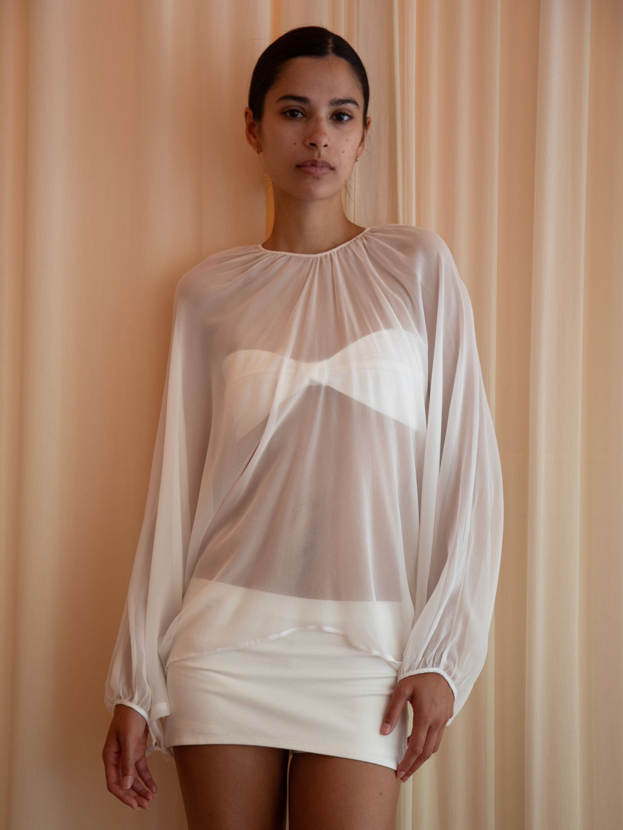 CAFE BLOUSE IN IVORY