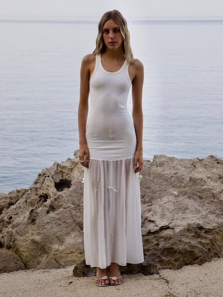 METIS TANK DRESS IN IVORY