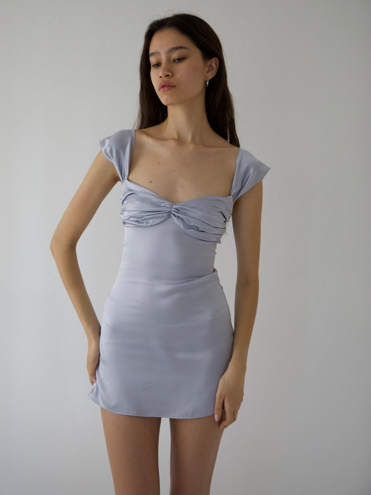 AUDREY DRESS IN SAPPHIRE SILK