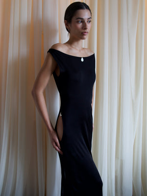 
                  
                    Load image into Gallery viewer, HERON DRESS IN BLACK
                  
                