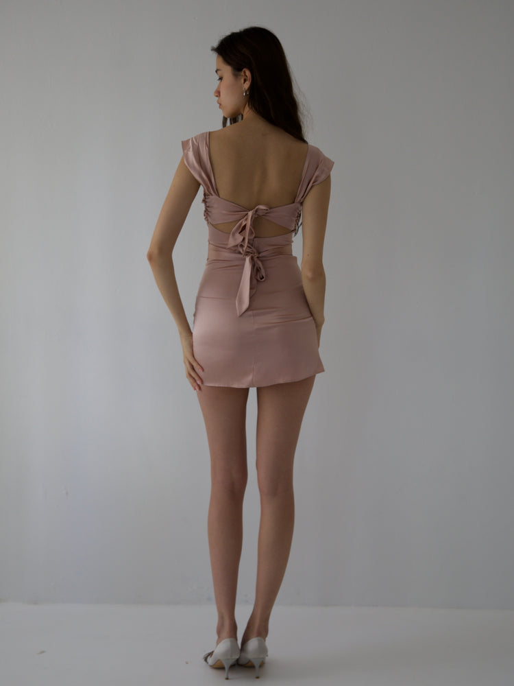 
                  
                    Load image into Gallery viewer, AUDREY DRESS IN MAUVE SILK
                  
                