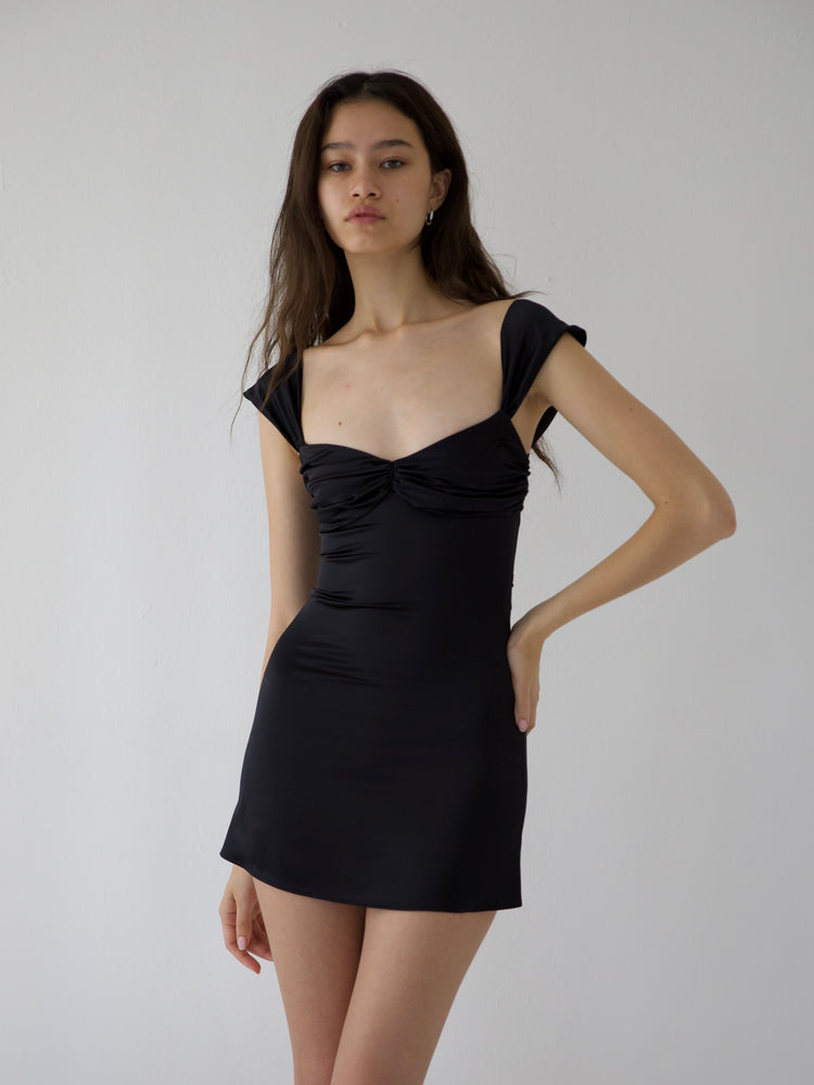 AUDREY DRESS IN BLACK SILK