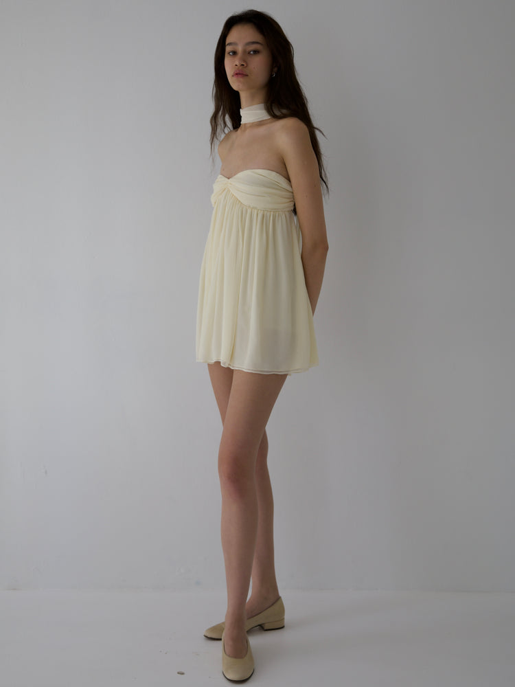 
                  
                    Load image into Gallery viewer, POWDERPUFF DRESS IN BUTTER (pre-order)
                  
                