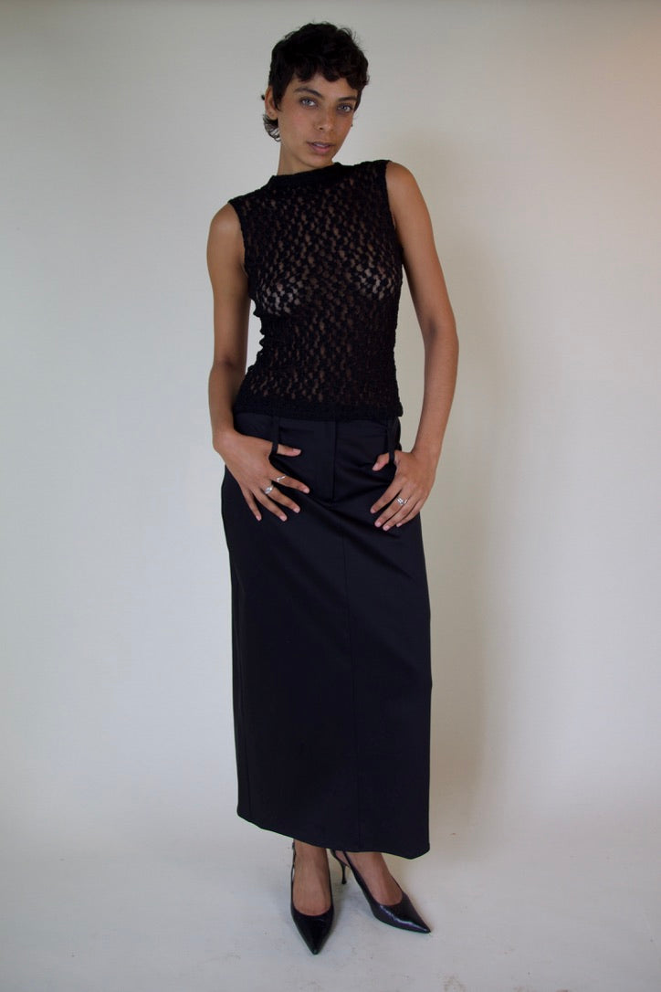 BLACK MAXI SKIRT + ORGANIC – B U C I