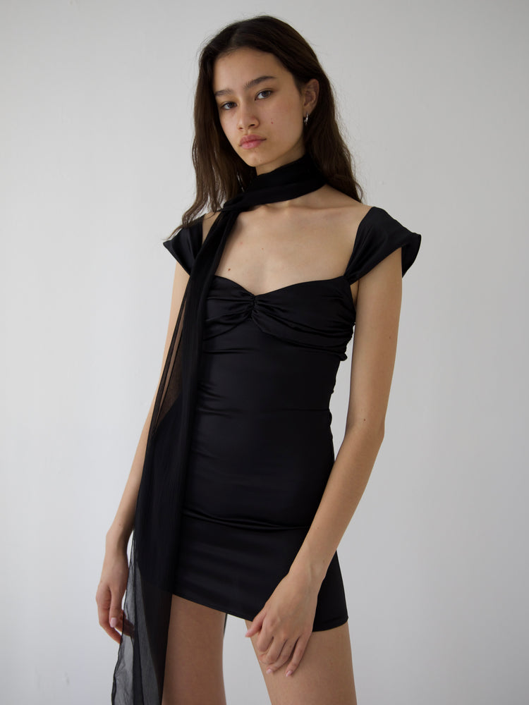 
                  
                    Load image into Gallery viewer, AUDREY DRESS IN BLACK SILK
                  
                