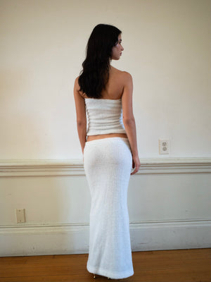 
                  
                    Load image into Gallery viewer, STRAPLESS TOP IN IVORY + MOHAIR
                  
                