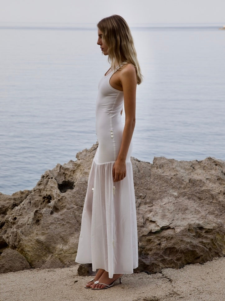 METIS TANK DRESS IN IVORY