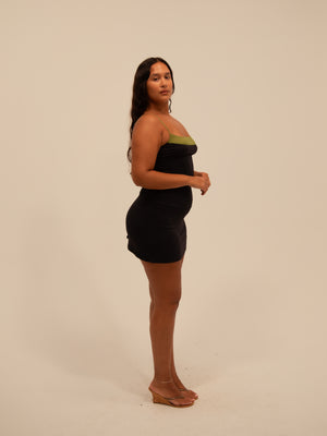 
                  
                    Load image into Gallery viewer, LUDMILLA TOP IN BLACK &amp;amp; PISTACHIO
                  
                