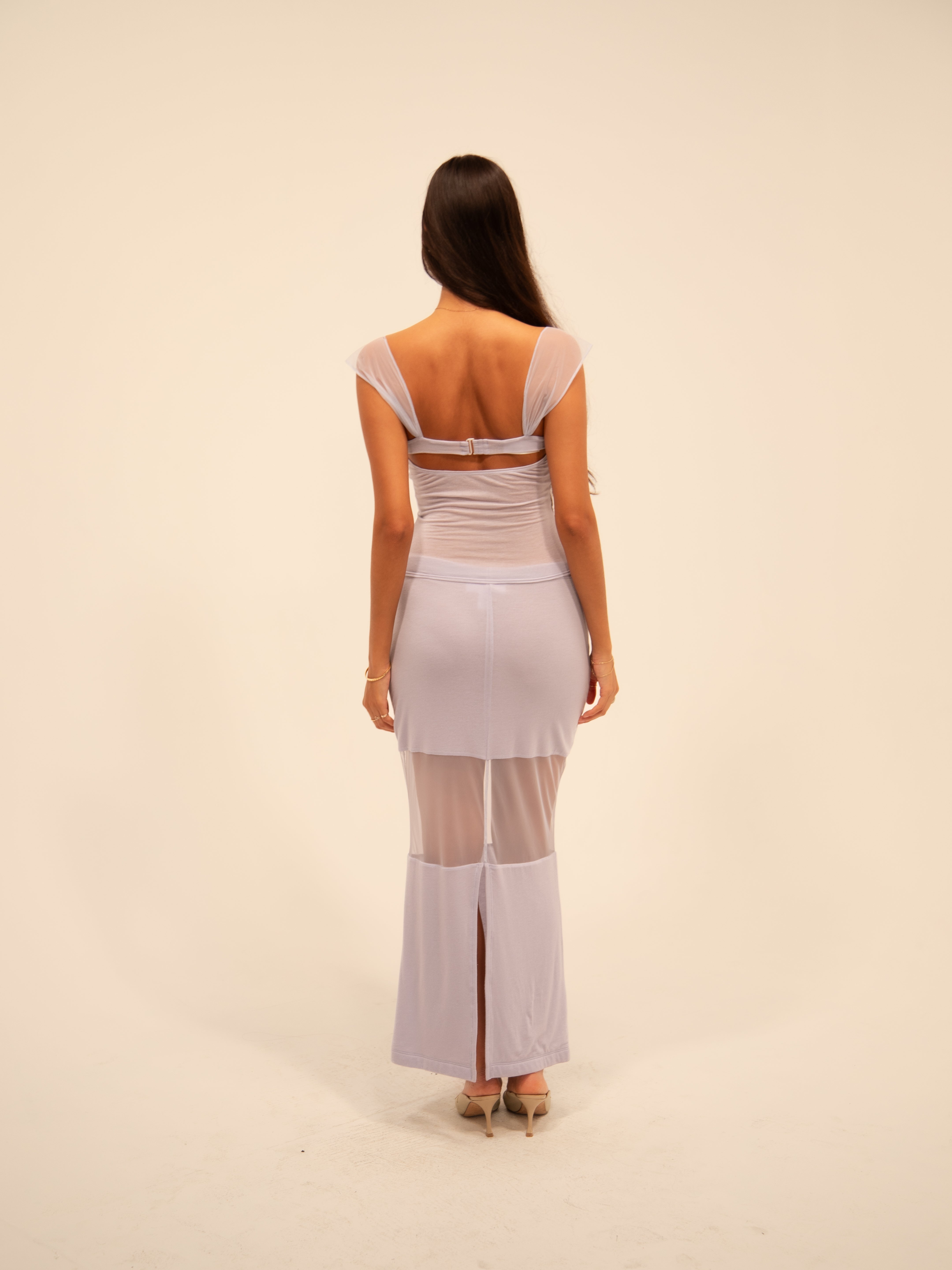 STRIPED MERMAID SKIRT IN HYDRANGEA