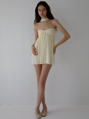 
                  
                    Load image into Gallery viewer, POWDERPUFF DRESS IN BUTTER (pre-order)
                  
                