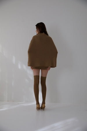 
                  
                    Load image into Gallery viewer, AMBROSIA KNIT PONCHO IN TEDDY
                  
                