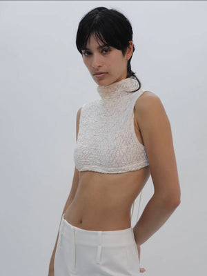 
                  
                    Load image into Gallery viewer, CROPPED LACE TURTLENECK + DEADSTOCK
                  
                