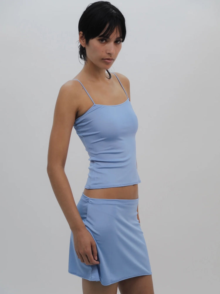 
                  
                    Load image into Gallery viewer, BLUE SILK TANK TOP + DEADSTOCK
                  
                