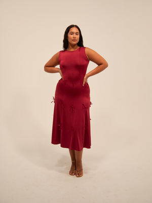 
                  
                    Load image into Gallery viewer, HEIRESS DRESS IN SANGRIA
                  
                