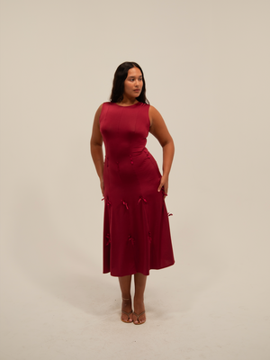
                  
                    Load image into Gallery viewer, HEIRESS DRESS IN SANGRIA
                  
                
