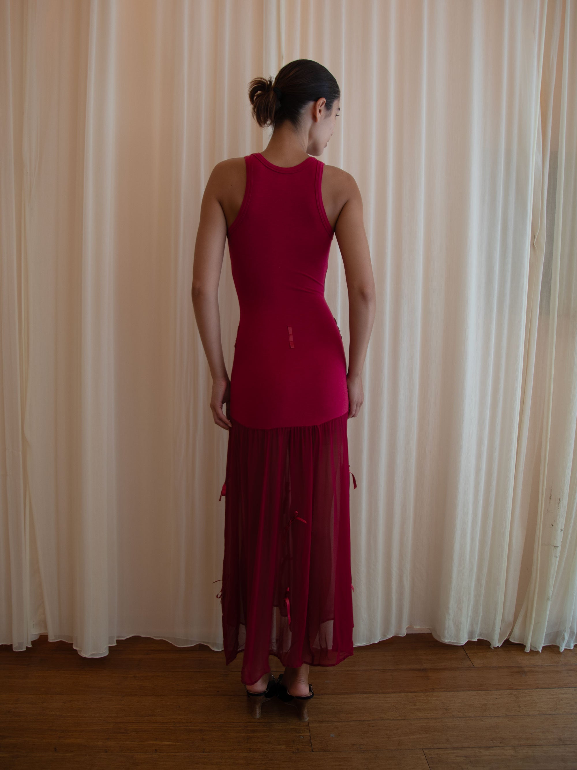 METIS TANK DRESS IN CHERRY