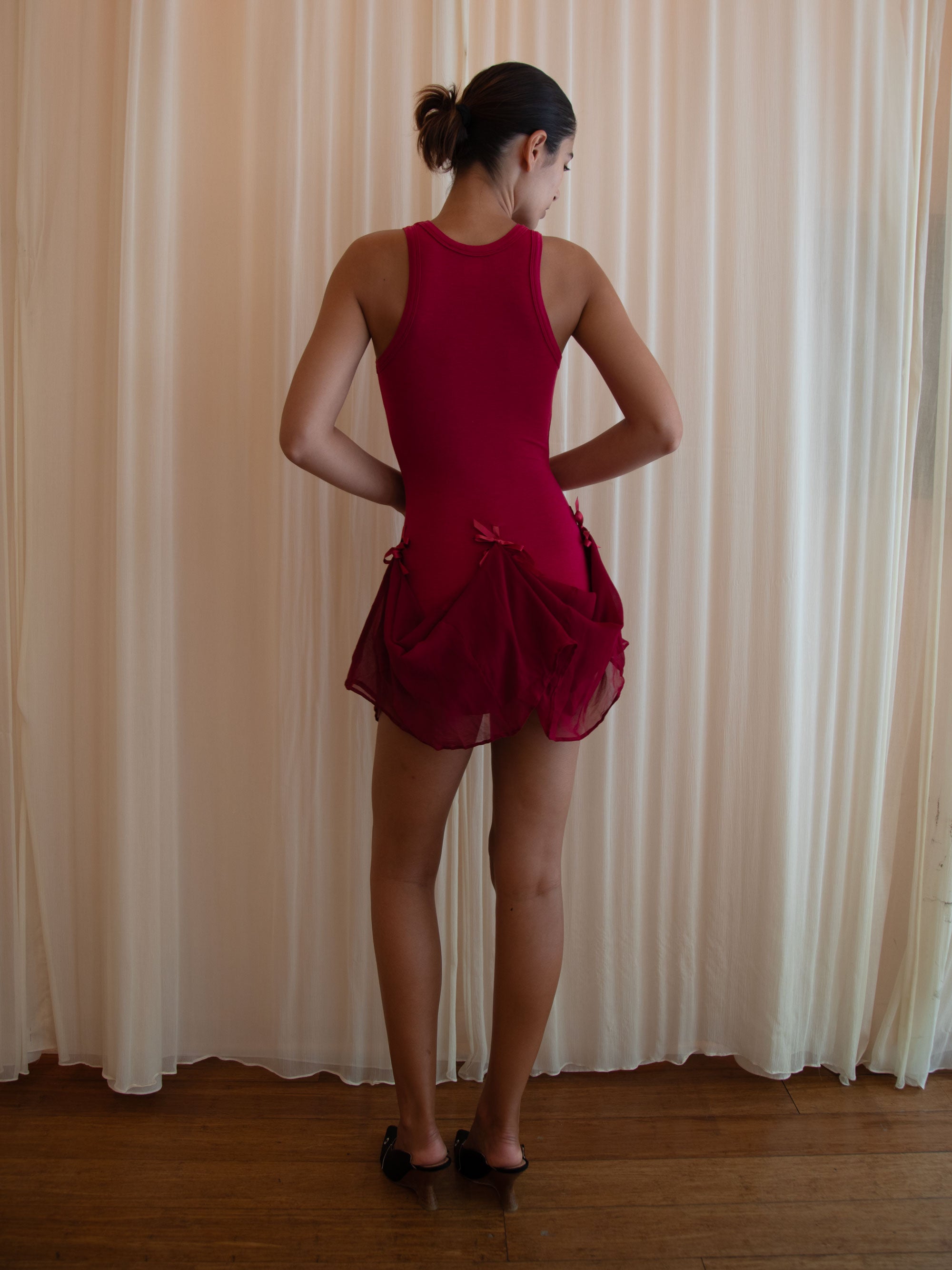 METIS TANK DRESS IN CHERRY