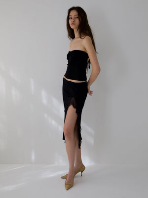 
                  
                    Load image into Gallery viewer, BLOSSOM SKIRT IN BLACK (pre-order)
                  
                