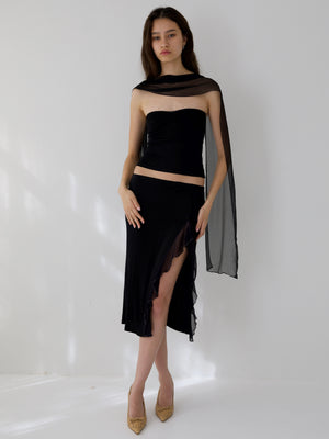 
                  
                    Load image into Gallery viewer, BLOSSOM SKIRT IN BLACK (pre-order)
                  
                