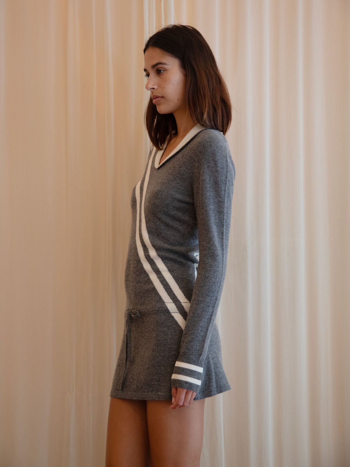 RALEIGH DRESS IN CHARCOAL & SNOW