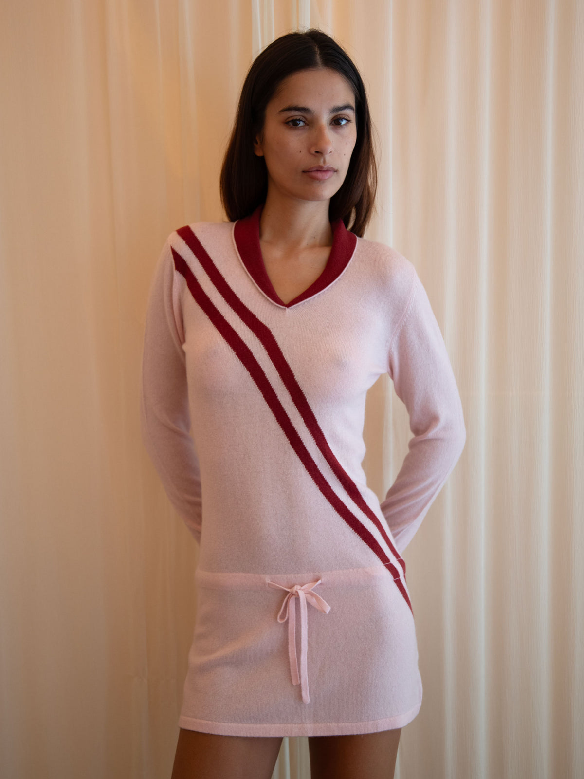 RALEIGH DRESS IN BABY PINK & LIPSTICK