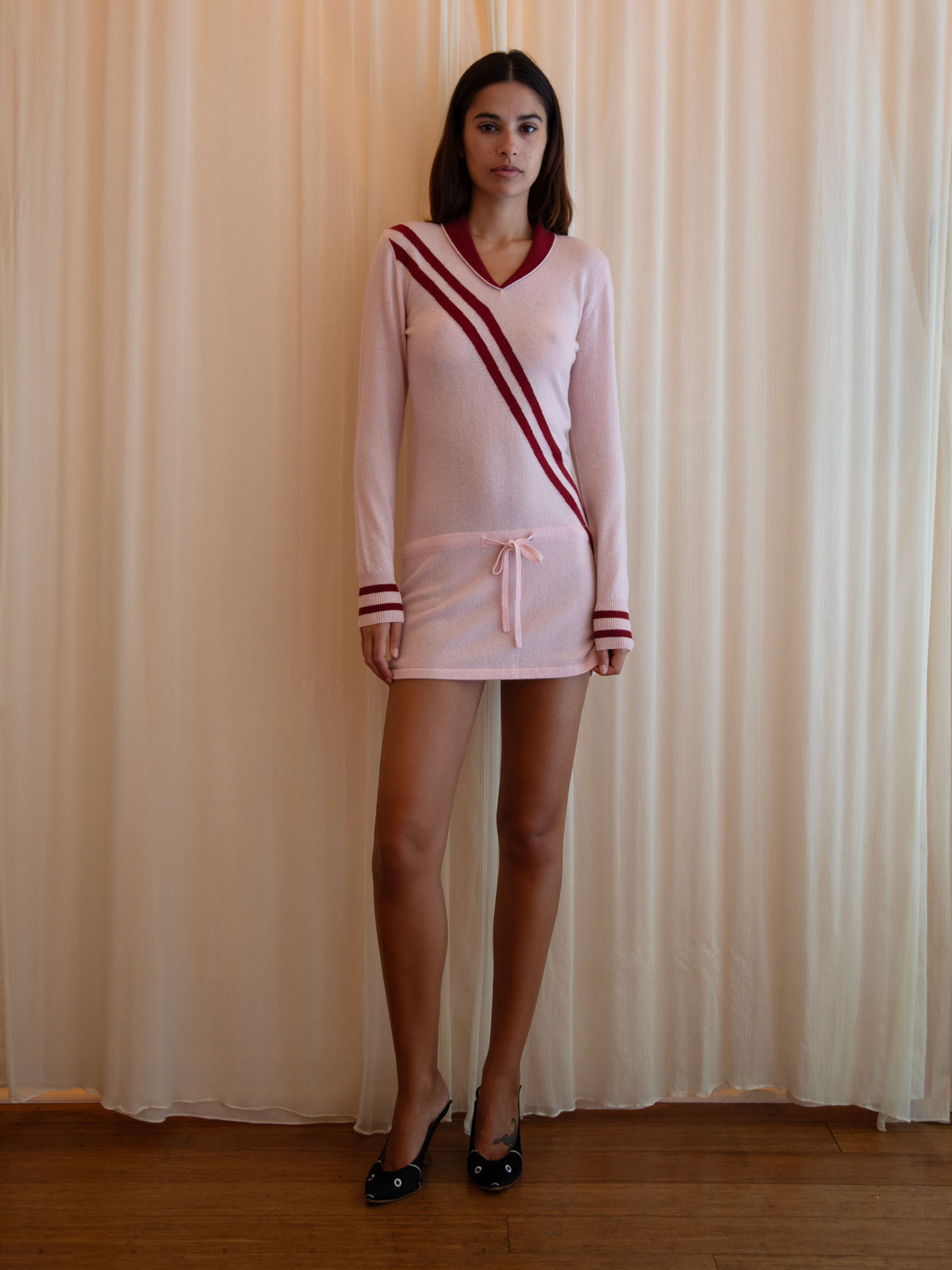 RALEIGH DRESS IN BABY PINK & LIPSTICK
