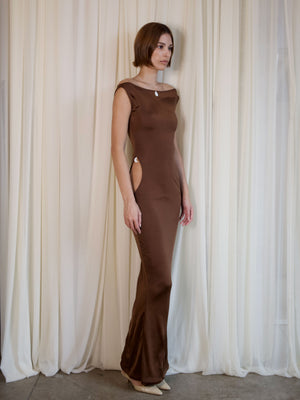 
                  
                    Load image into Gallery viewer, HERON DRESS IN CHOCOLATE
                  
                