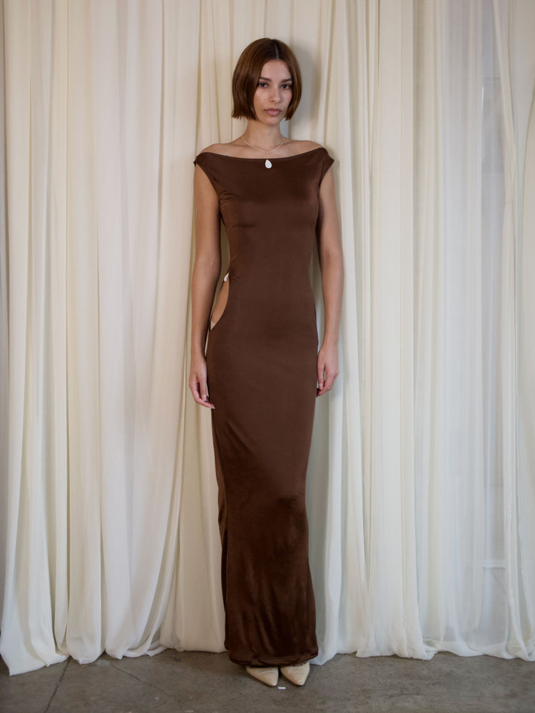 
                  
                    Load image into Gallery viewer, HERON DRESS IN CHOCOLATE
                  
                