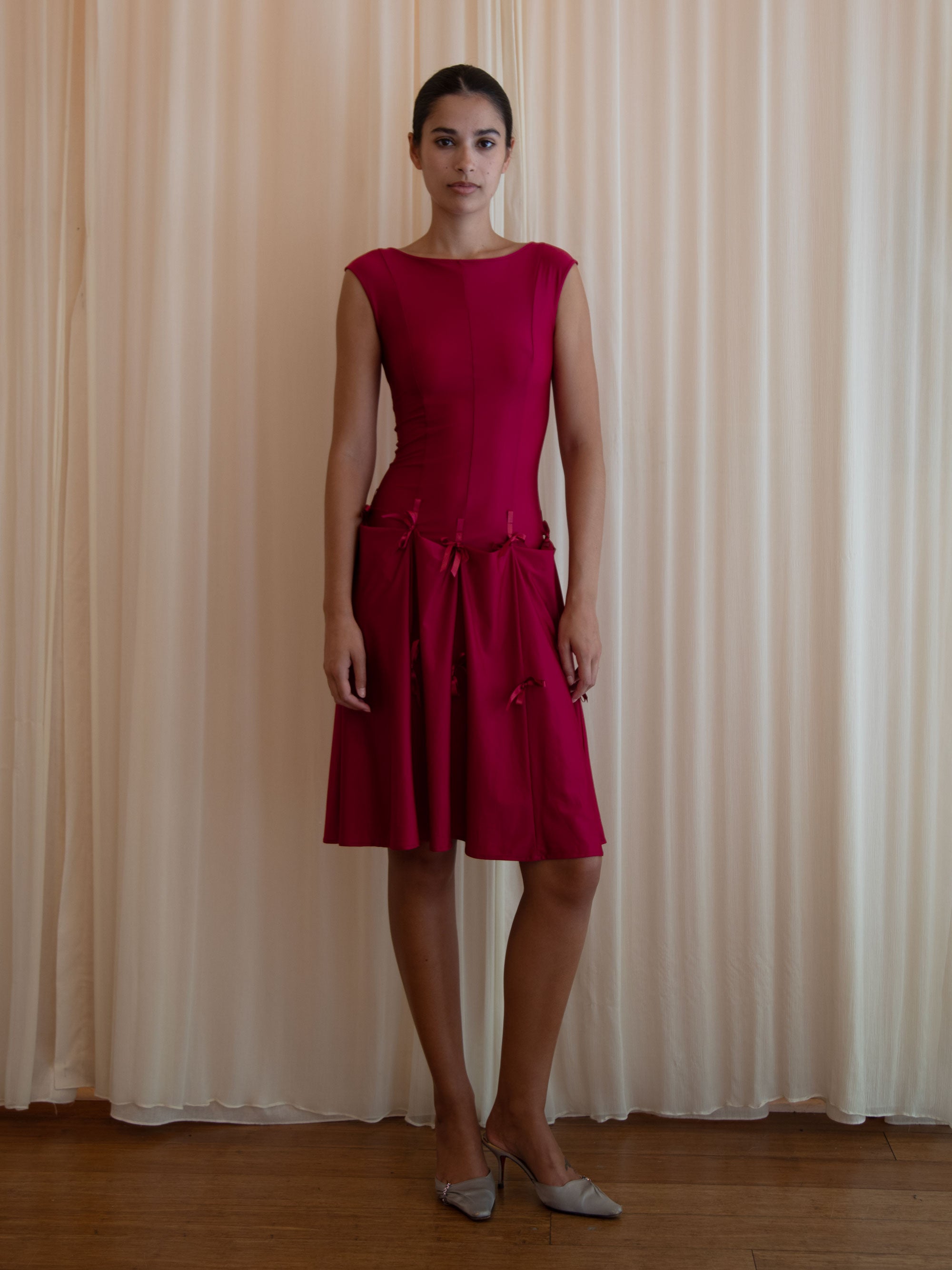 HEIRESS DRESS IN SANGRIA