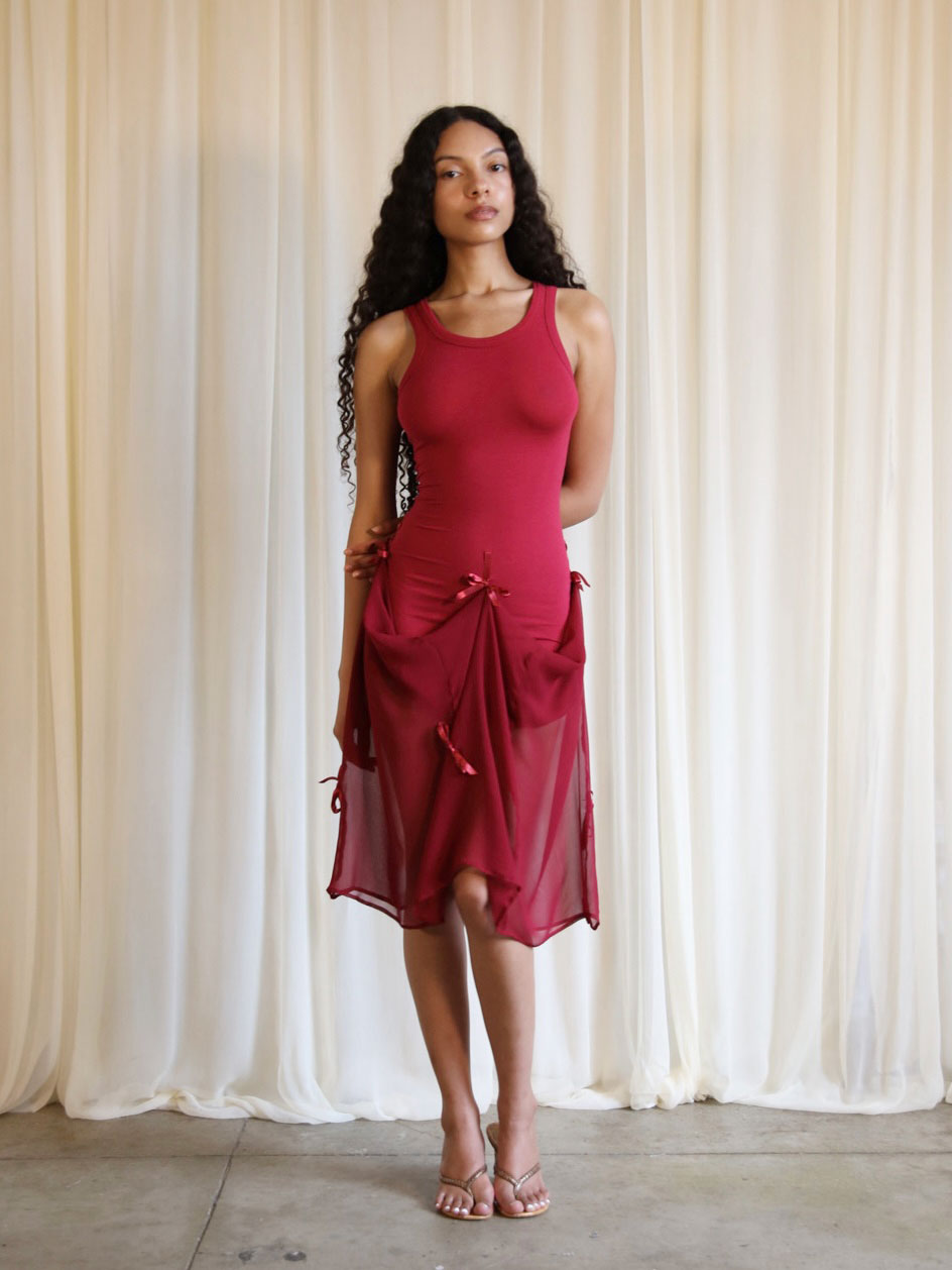 METIS TANK DRESS IN CHERRY