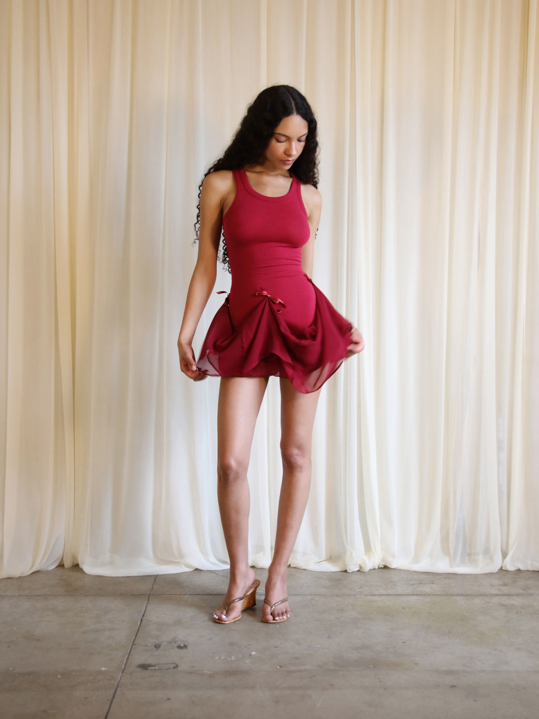 METIS TANK DRESS IN CHERRY