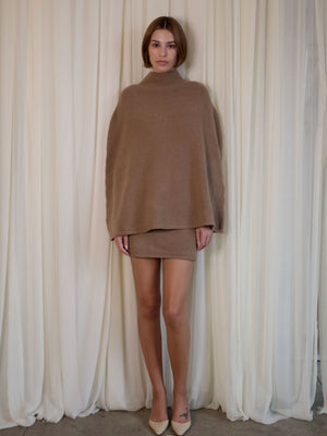 
                  
                    Load image into Gallery viewer, AMBROSIA KNIT PONCHO IN TEDDY
                  
                