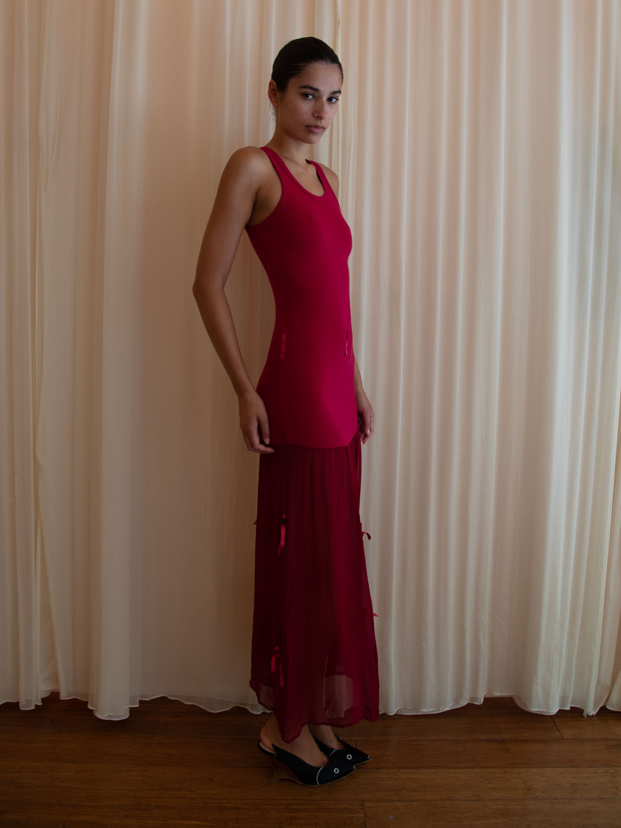 METIS TANK DRESS IN CHERRY