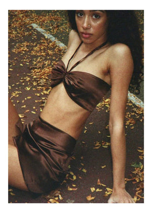 
                  
                    Load image into Gallery viewer, QUINCE HALTER BROWN + DEADSTOCK
                  
                