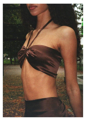 
                  
                    Load image into Gallery viewer, QUINCE HALTER BROWN + DEADSTOCK
                  
                
